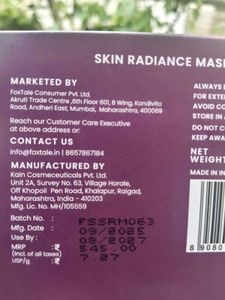 Foxtale Skin Radiance Mask