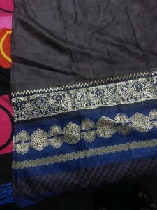 Stylish Brown Kurta with Blue Border