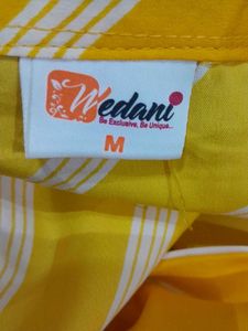 Yellow Striped Dress For Women's
