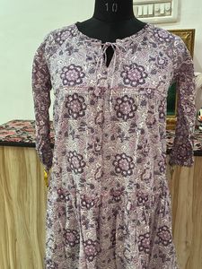 Boho Floral Print Tiered Kurta