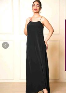 Elegant Black Maxi Slip Dress(XXL)