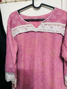 Pink Embroidered Kurta Set