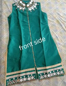 Emerald Green Kurta with Mirror Work