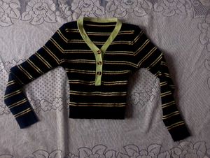 KOREAN💖 striped top &Cute cardigan💝