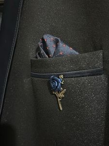 Men's Znaab Navy Blue Embroidered Waistcoat