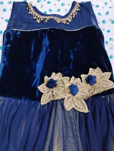 Elegant Blue Tulle Gown
