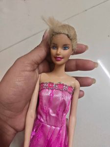 Cute Barbie Doll in Pink Dress