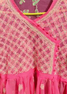 Pink Chikankari Top