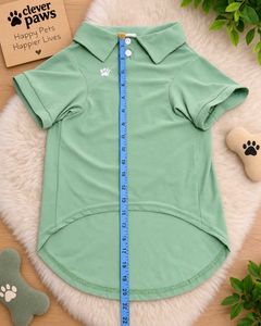 Clever Paws Dog Polo Shirt – Sage Green | XL