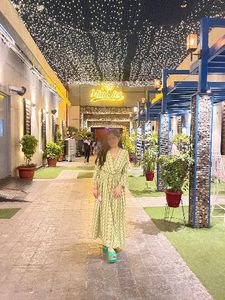 Green Printed Maxi Dress with belt