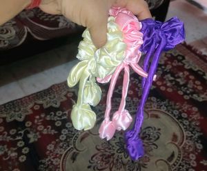 hair accessories and a bracelet
