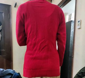 Red Knit Pullover Sweater