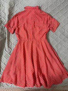 Coral-Pink 💞Polka Dress
