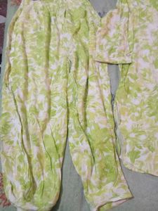 Light Green Floral Kurta Set