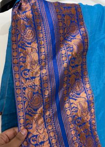 Elegant Teal Kurta with Brocade Yoke