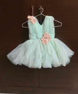 Pista Green Baby Girl Tulle Party Dress