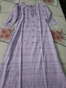 Lavender Button-Down Dress