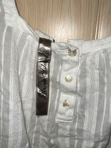 White Striped Tunic Top