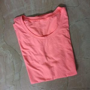 Combo of Neon Green &amp; Peach T-Shirts