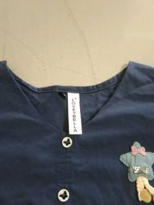 Stylish Navy Blue Kurta with Applique