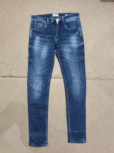 Men's Blue Washed Denim Jeans
