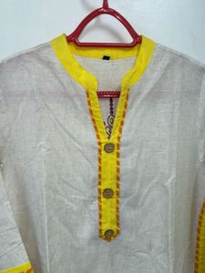 Khadi Cotton Embroidered Kurti