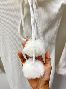 Cute White Pompom Dress