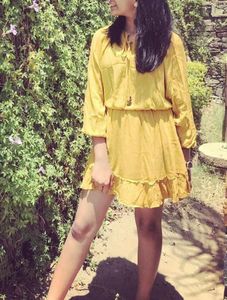 Mustard Yellow Mini Dress