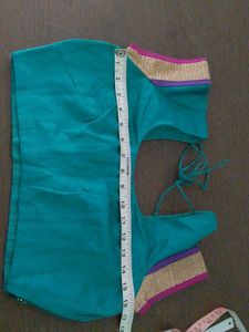 Teal Blouse with Decorative Trim
