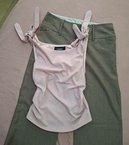 Cider Blush Pink Ruched Top with Tie Straps