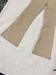Women's Beige Flared Jeans