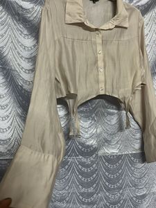 Stylish Cropped Button-Up Shirt