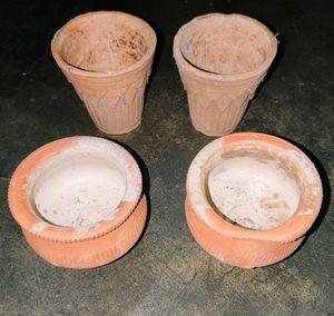 Set of 4 Designed Terracotta Kulhads