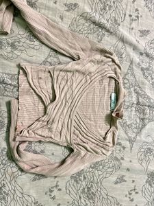 Ribbed Knit Wrap Cardigan