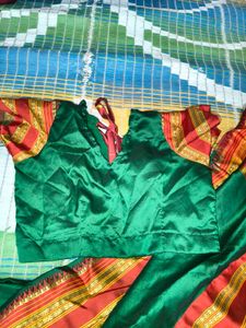 Beautiful Green &amp; Gold Saree for Girls