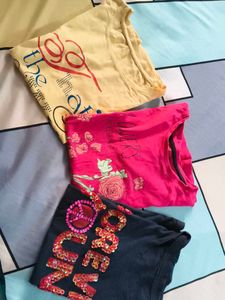 Set of 3 Graphic T-Shirts for Women