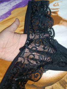 Women Black Net Thong