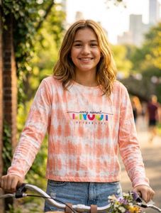 Cute Tie-Dye Long Sleeve Top
