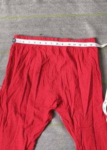 Red Cotton cigarette pant