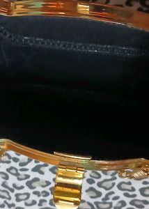 Vintage Metallic Clutch Bag with Rhinestones