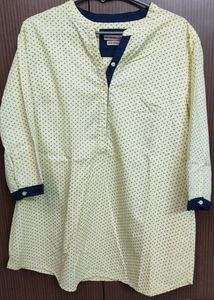 Plus Size Cotton Kurti | Bust: 44 (XL) | Buttoned Sleeves | Flattering Shape | Perfect For College And Office
