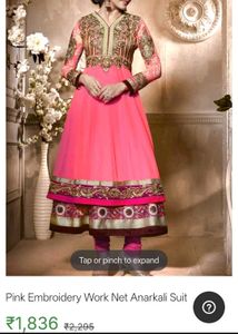 Pink Embroidered Anarkali kurta