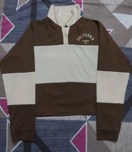 Brown &amp; Beige Color Korean Crop Top