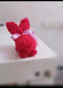 Red Crochet Bunny Plush Toy