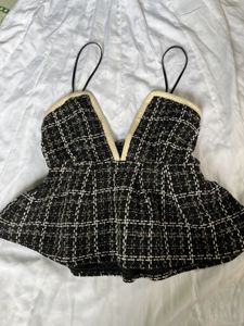 Chic Tweed Peplum Top