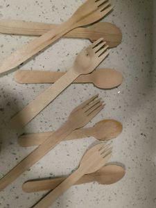 Wooden Spoons &amp; Forks -  Set of 8