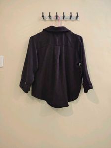 Dark Purple Collared Button-Up Shirt