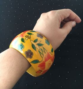 Price drop!!  Two handpainted wooden bangles