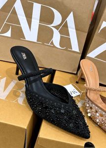 Zara Embellished Black Heels