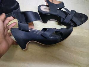 Black Platform Wedge Sandals